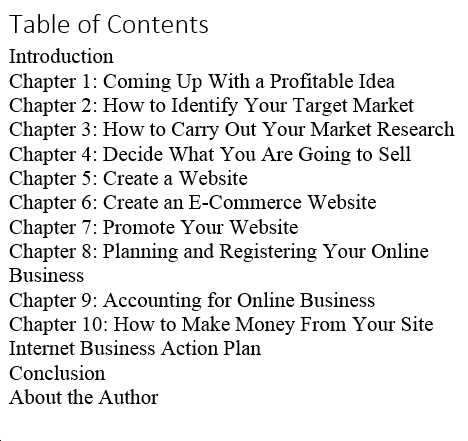 Table of Contents